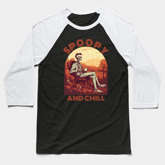 Spoopy and chill Baseball T-Shirt by Polyverse Boutique